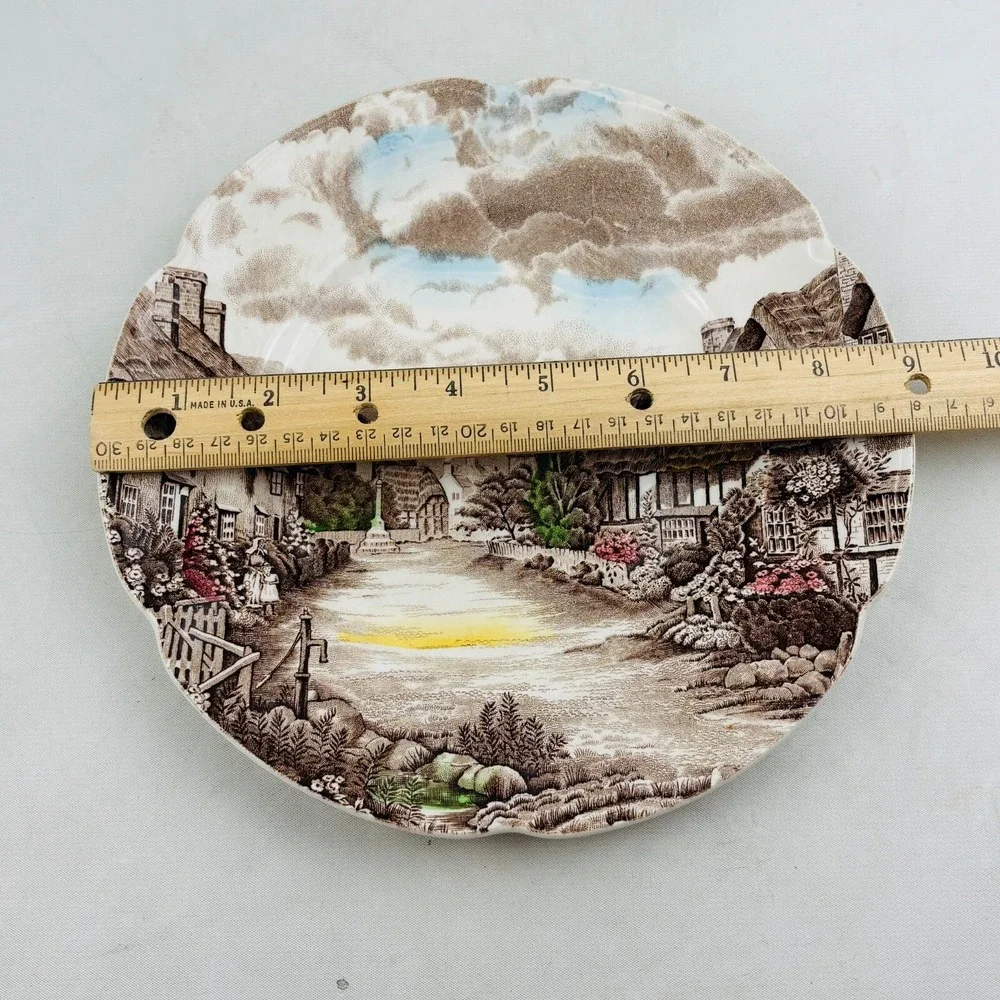 Johnson Bros Olde‎ English Countryside Luncheon Plate Brown Multicolor